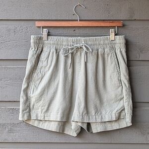 GAP Elastic Waist Drawstring Linen Blend Shorts Size Small Sage Green